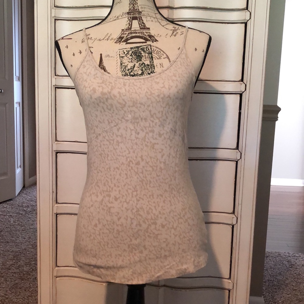 Lole oatmeal print sheer tank top